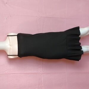 Nasty Gal Flip Em Off Ruffle Hem Ribbed Bodycon Strappy Mini Dress in Black